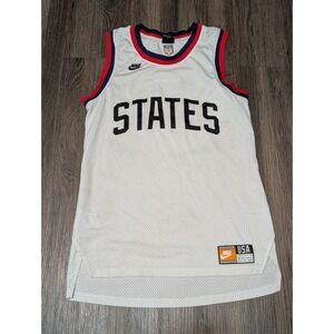 Nike USA Basketball Jersey Dri Fit States White Red Blue Mens Size S